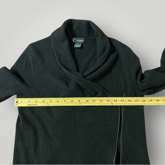 C by Bloomingdales Cashmere Cardigan Zip Sz L Black - Picture 4 of 9